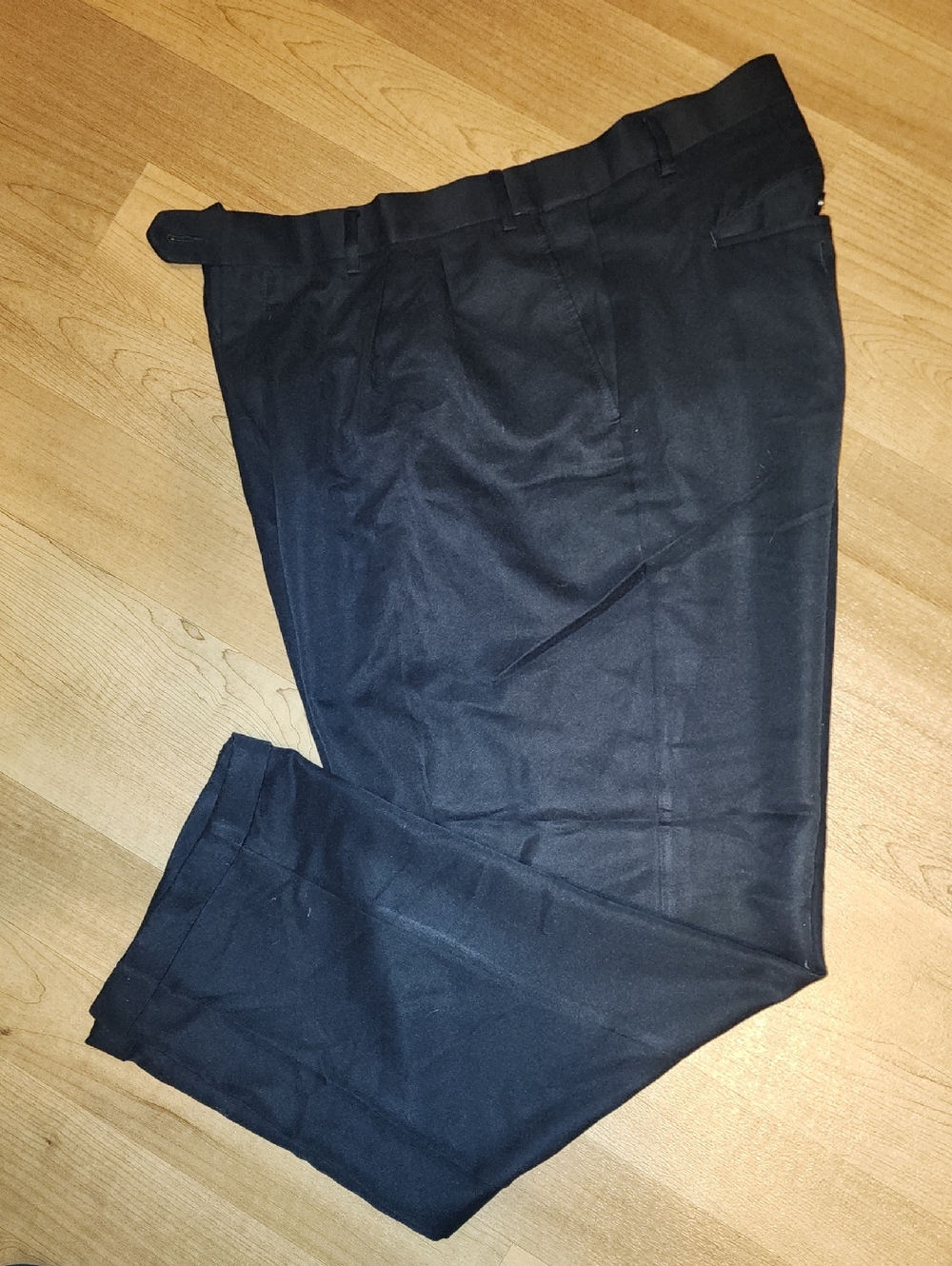 Savane Men's Black Dress Slacks - Pleated Front